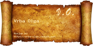 Vrba Olga névjegykártya