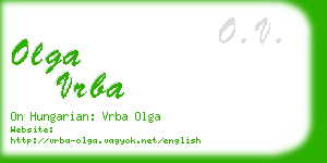 olga vrba business card